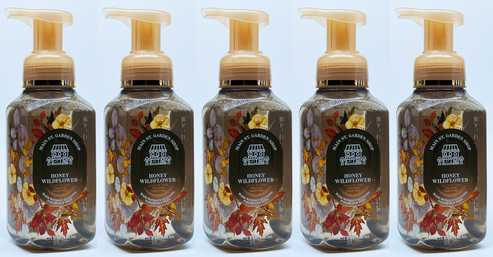 5 Bath & Body Works HONEY WILDFLOWER Gentle Foaming Hand Soap 8.75 oz