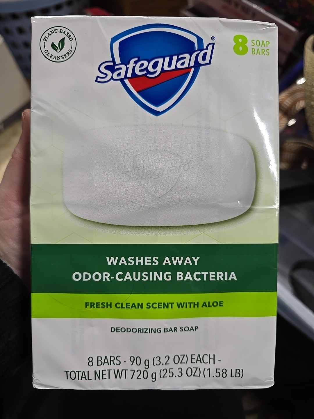 Safeguard Bath Bar Soap, Fresh Clean Scent with Aloe, 3.2 oz (8 Count) Sealed