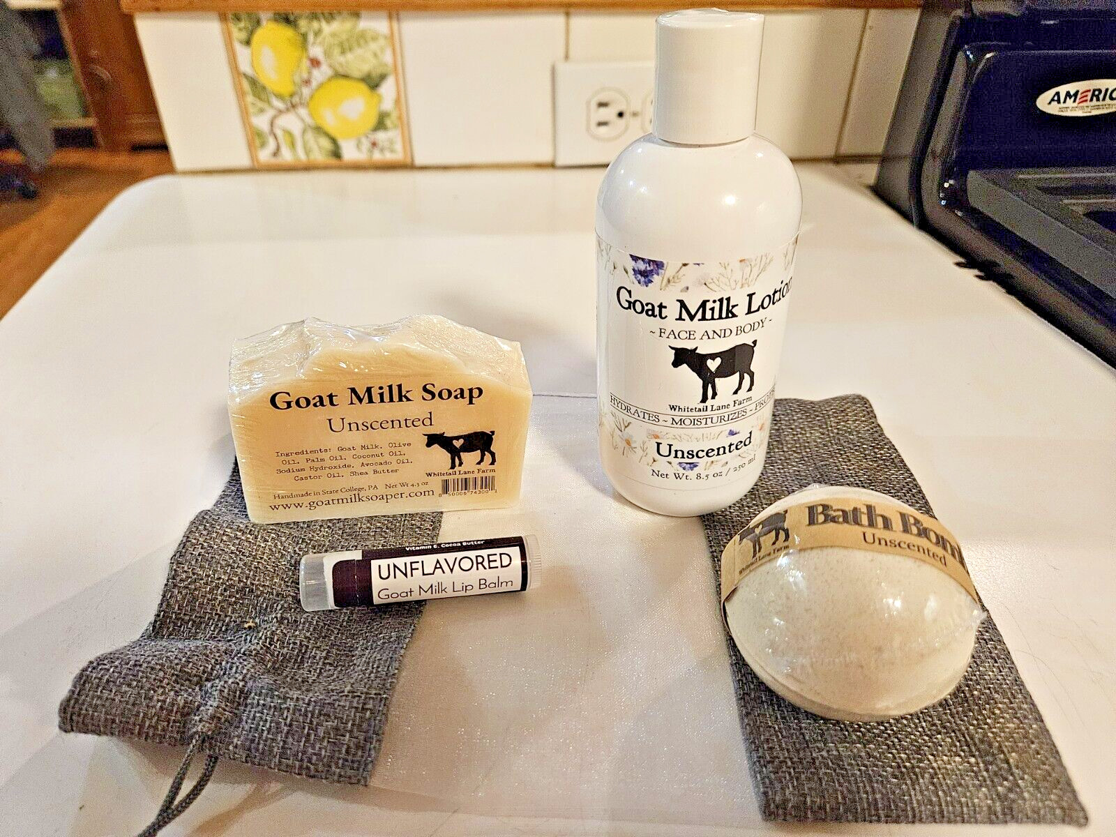 Goat Milk 4pc Essentials Gift Pack Unscented Whitetail farm