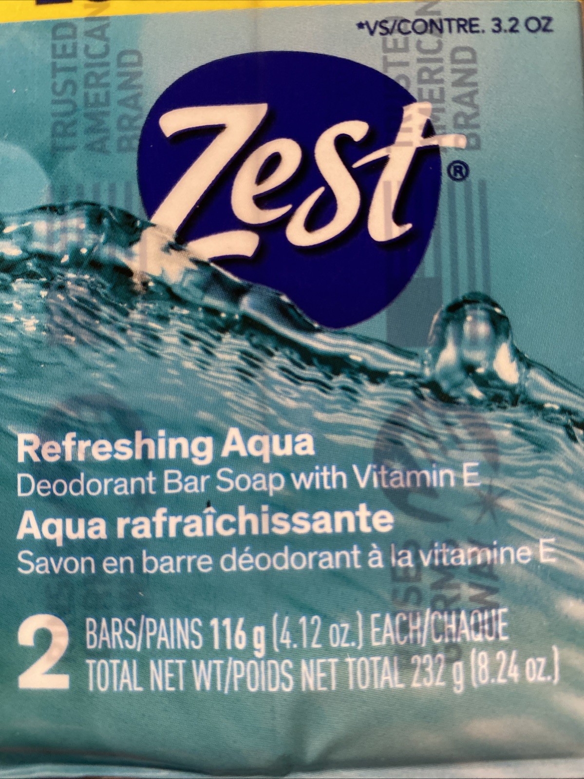 Zest Bar Soap Refreshing Aqua 2 Bars- 4.12oz