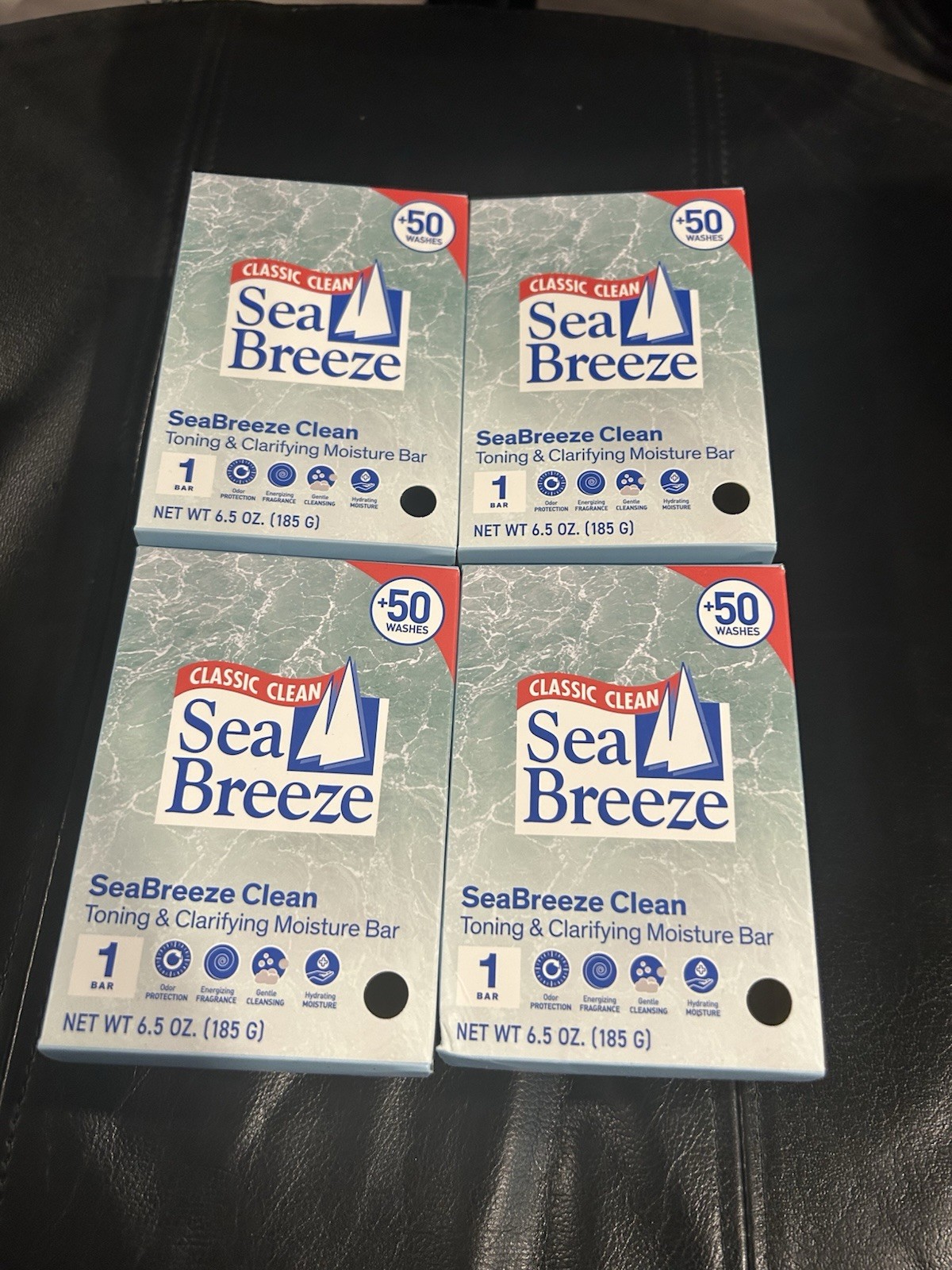 4 New SEA BREEZE CLASSIC CLEAN TONING & CLARIFYING MOISTURE BAR SOAP, 50+ Washes