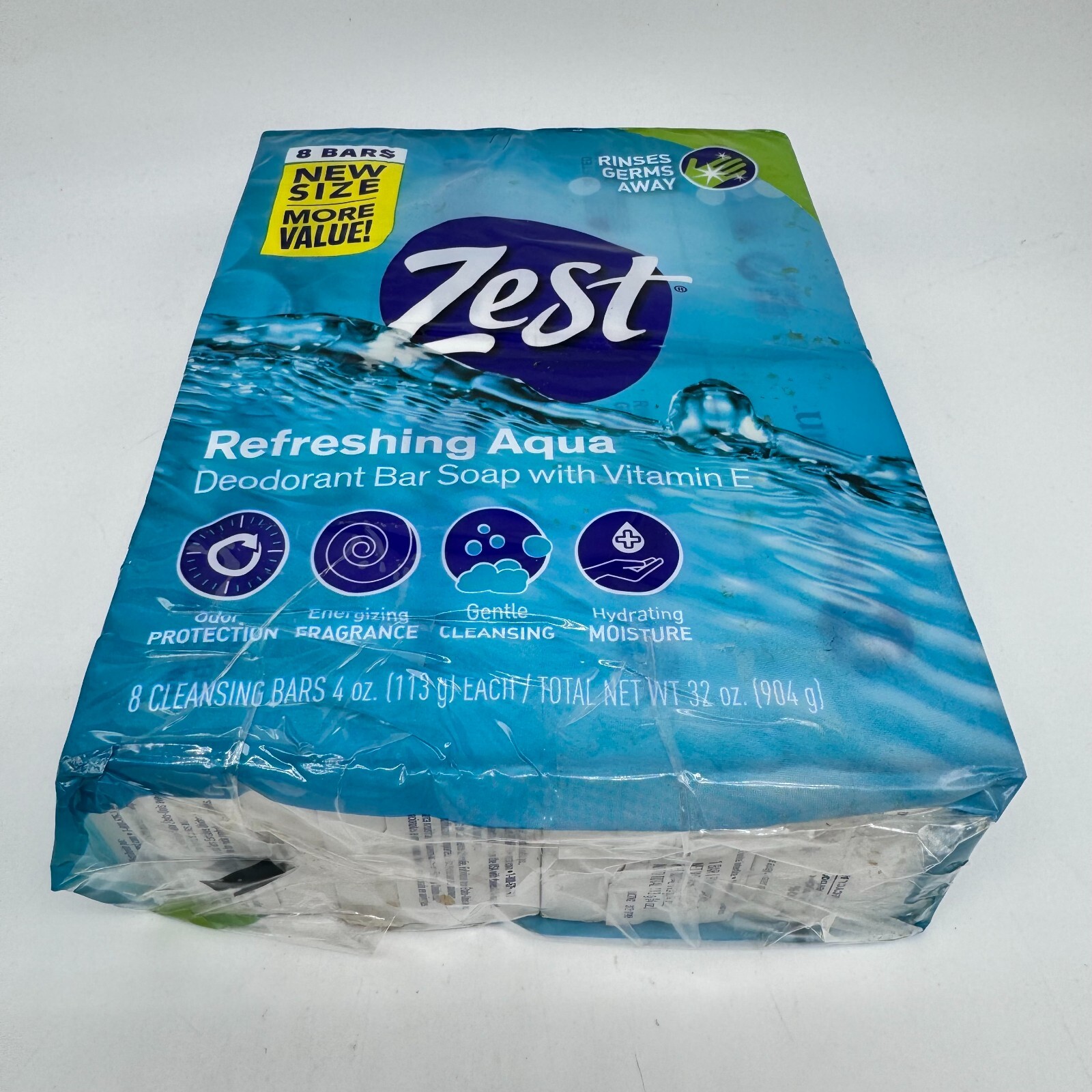 Aqua Zest Refreshing Aqua Vitamin E 8 Bars 4oz