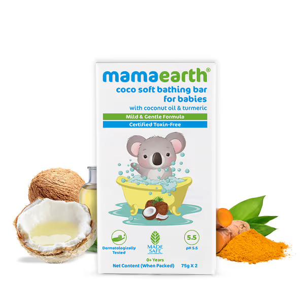 Mamaearth Coco Soft Bathing Bar for Babies 75gms Each Pack of 2