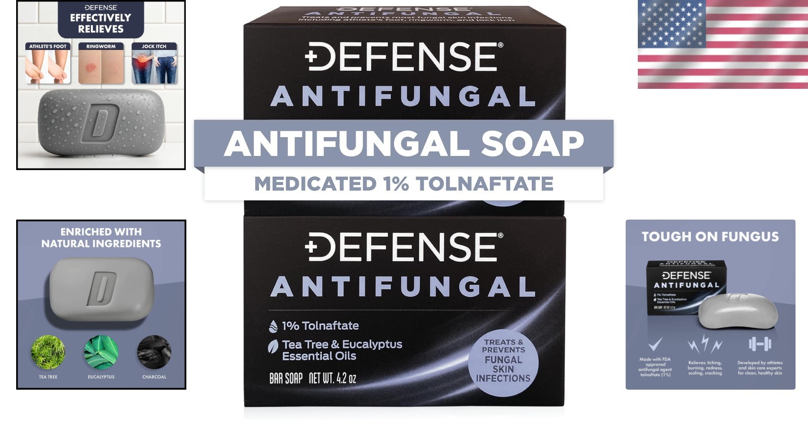 Medicated Defense Antifungal Soap 2-Pack | Jock Itch & Athlete’s Foot Relief
