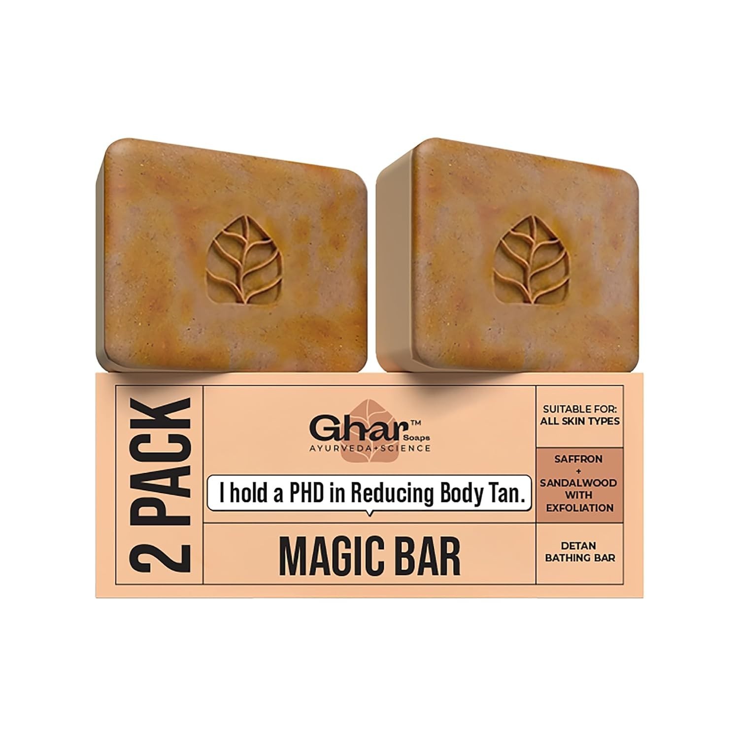 Ghar Soaps Sandalwood & Saffron Magic Bar For Bath (100 Gms Pack Of 2)