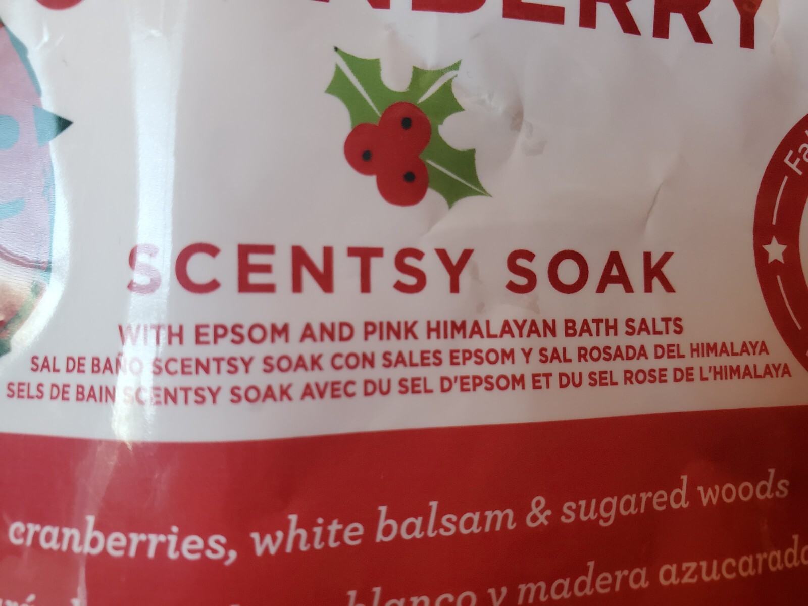 3 Scentsy Bath Products Snowkissed Cranberry Soak, Sugar Scrub, Shave Soap, New
