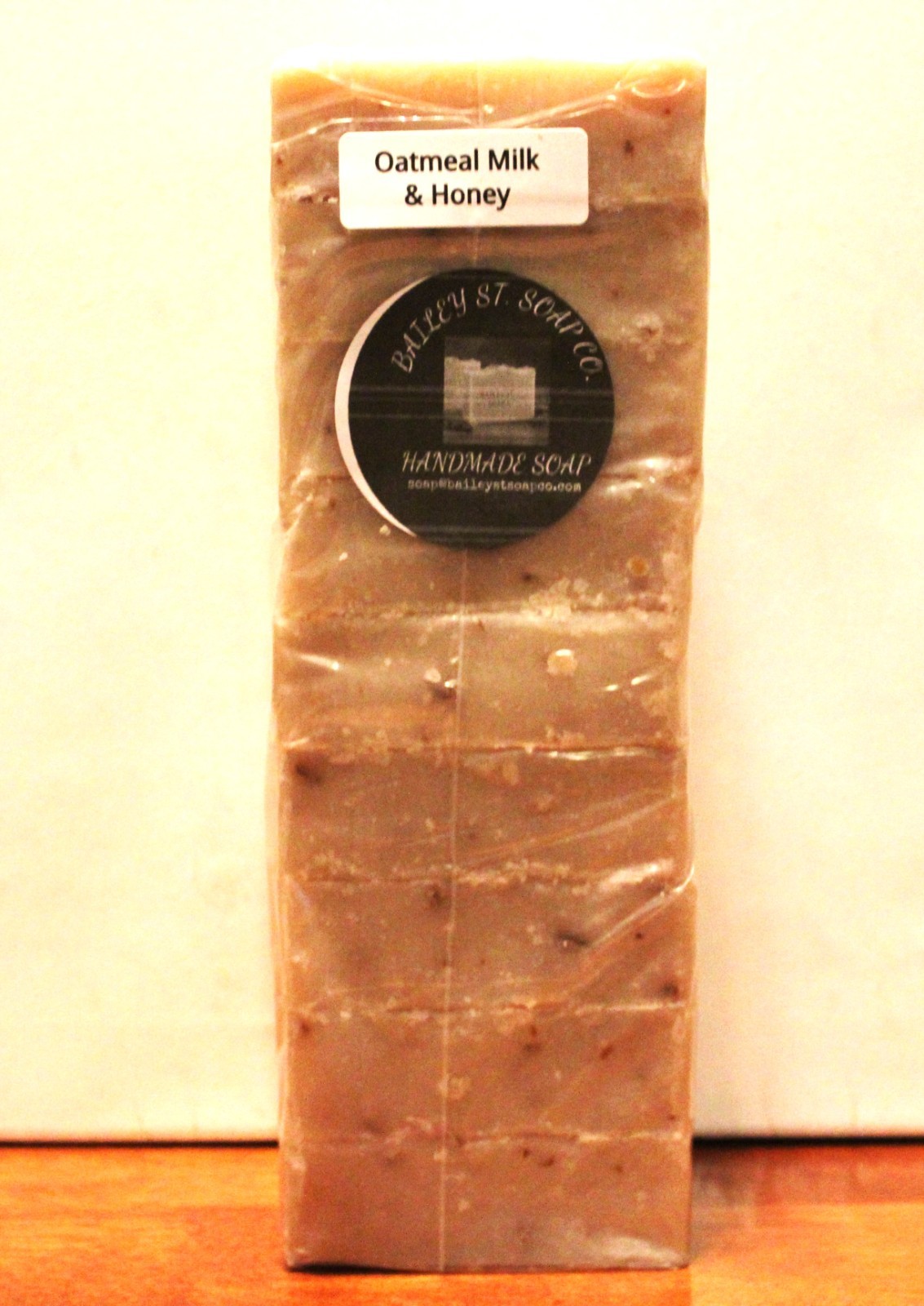 Oatmeal Mlk and Honey Cold Processed handmade soap loaf, 9 precut bars