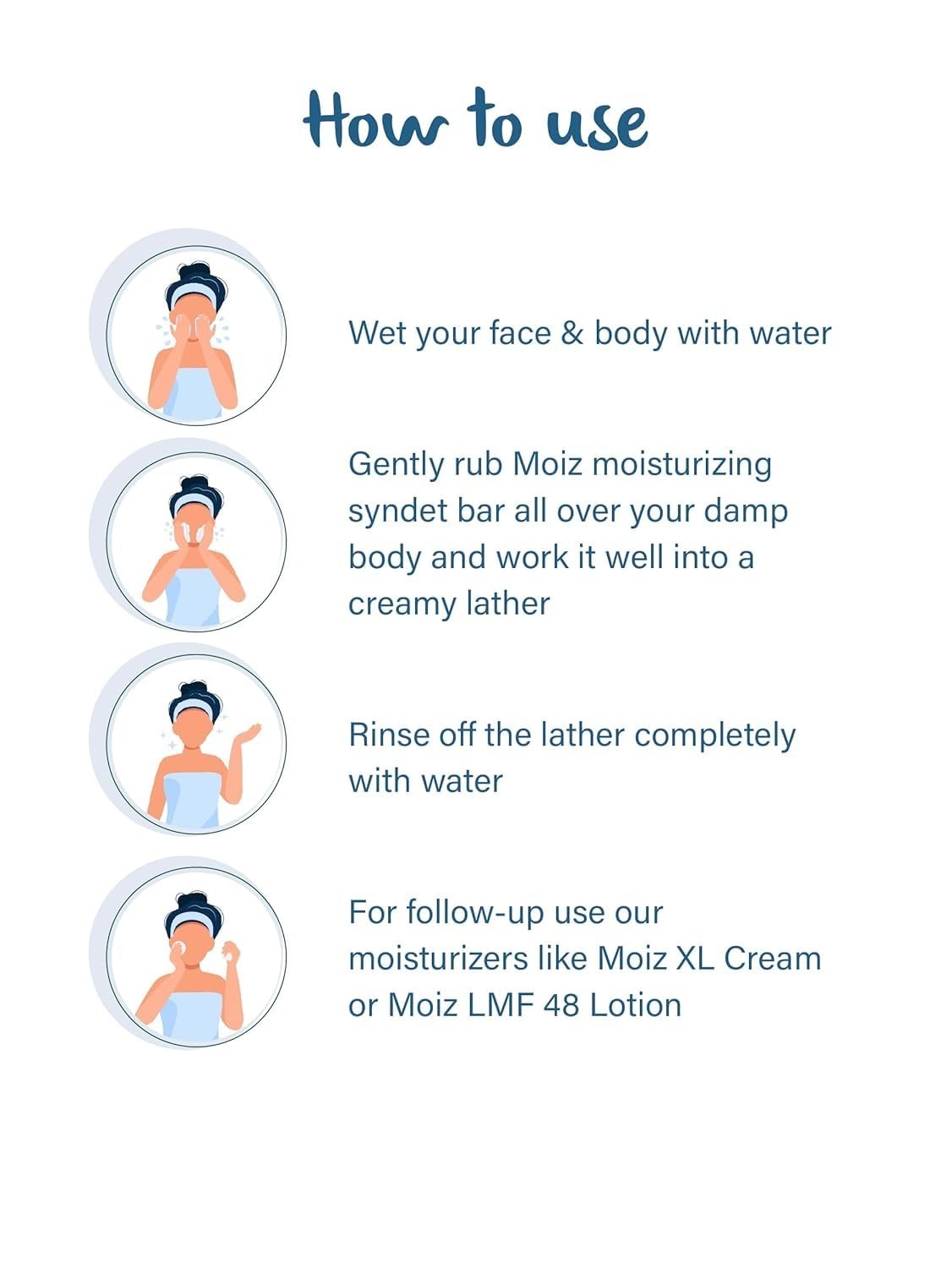 Mo-iz Moisturizing Soap Combo Pack of 3 Dry & Sensitive Skin Cleansing Bar