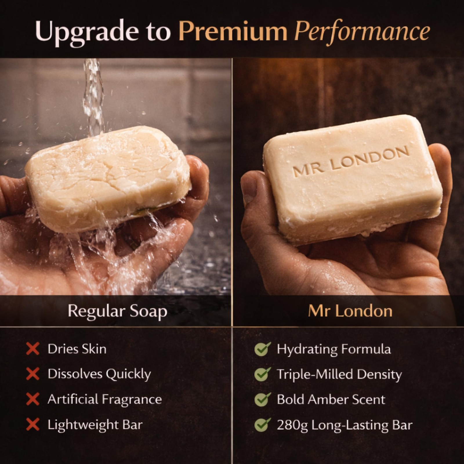 Mr. London Natural Soap Bar for Men (SALT), 10oz Superior Triple-Milled Bathi…
