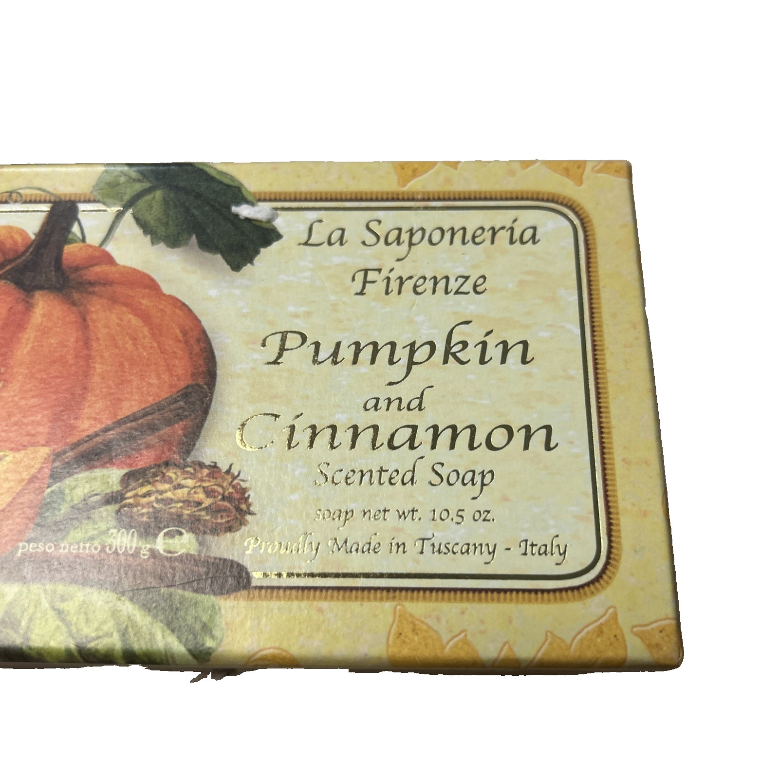 La Saponeria Firenze Pumpkin & Cinnamon Scented Soap 10.5oz Bar New Sealed