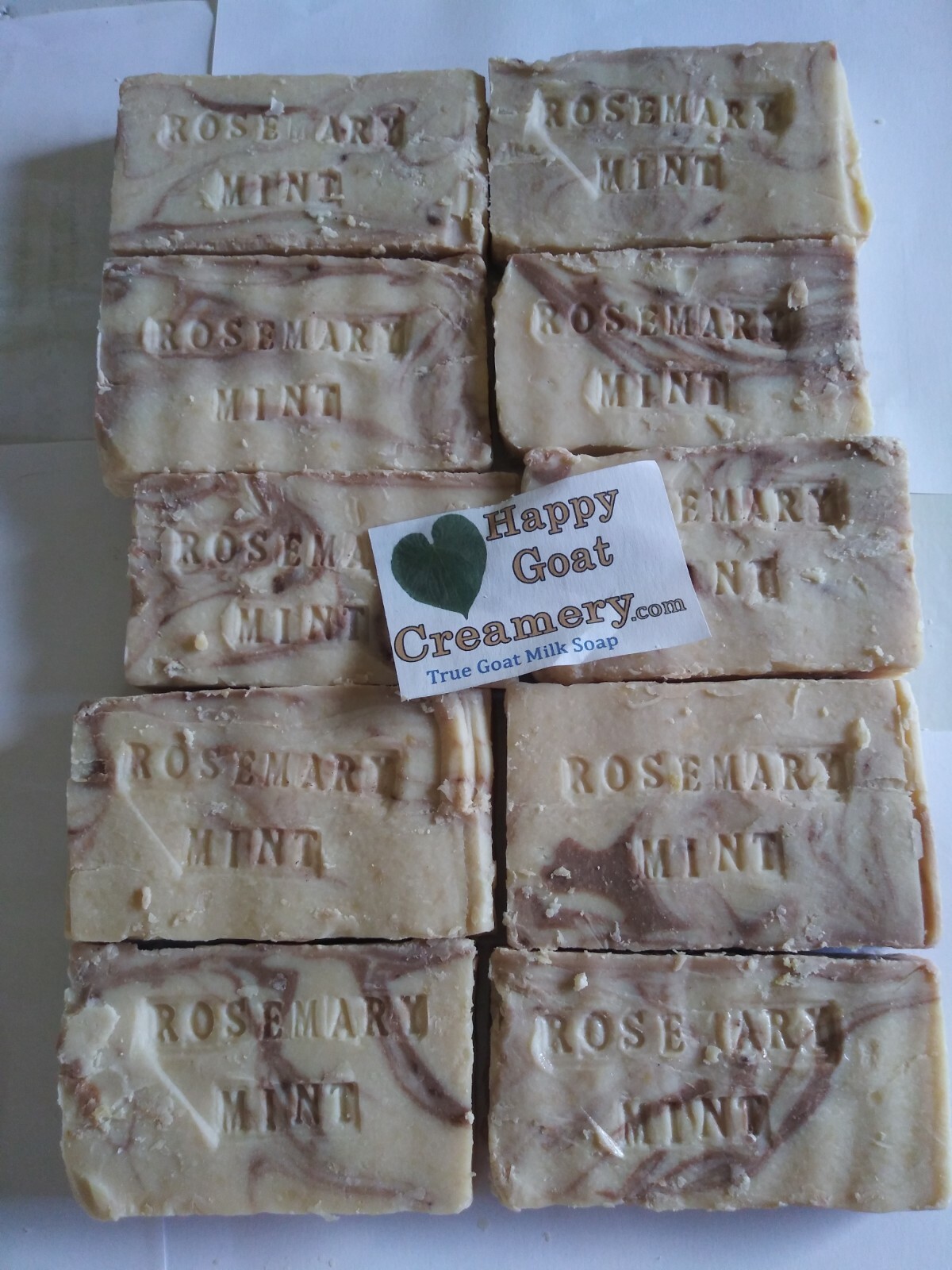 10 BARS ROSEMARY MINT VEGETABLE GOAT MILK SOAP CHEAP HAPPY GOAT CREAMERY CHEAP
