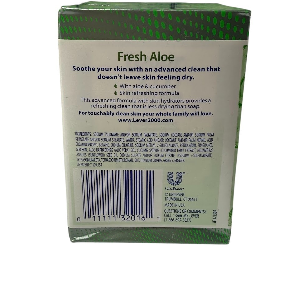 Lever 2000 Original Fresh Aloe Crisp Cucumber Aloe Glycerin Bar Soap 24 BARS USA