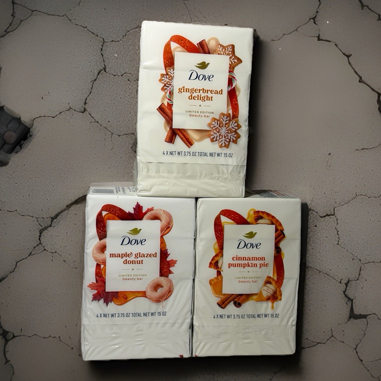 Dove Dessert Variety Limited Edition Beauty Bar – Set of 3 Soaps
