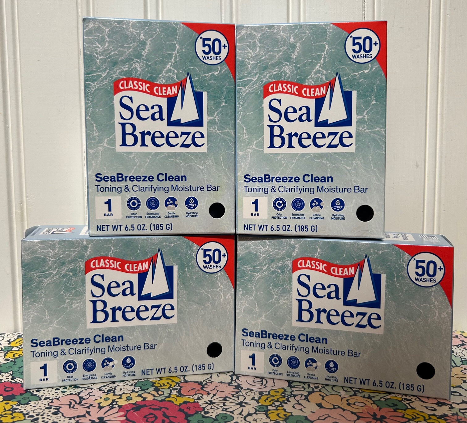 4 SEA BREEZE CLASSIC CLEAN TONING & CLARIFYING MOISTURE BAR SOAP 6.5 oz X 4