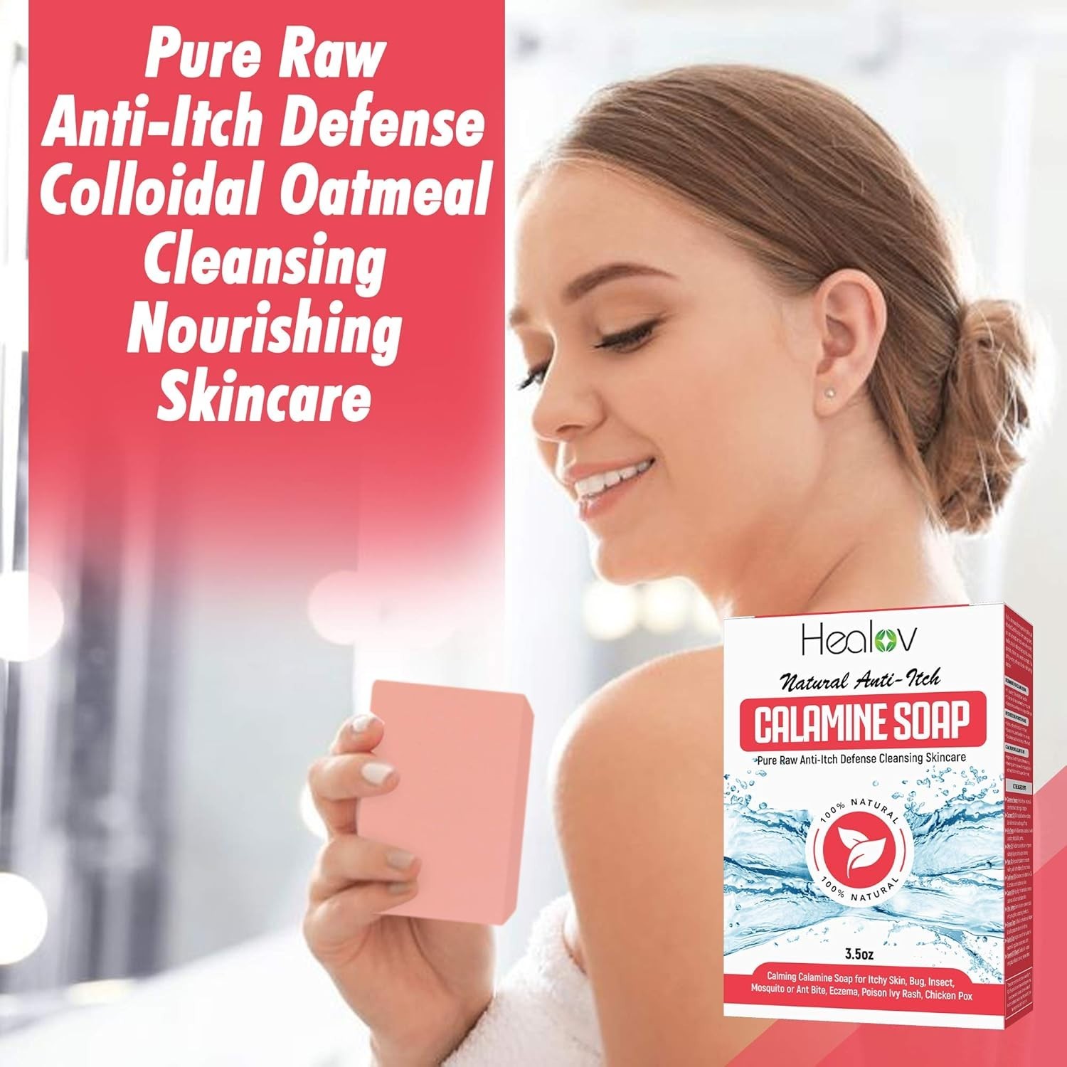 Calamine Soap Bar – Natural Itch Relief for Eczema & Insect Bites, 4oz