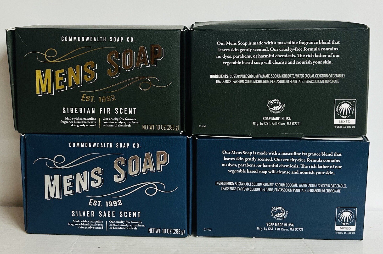 Silver Sage & Siberian Fir Bar Soap for Men 4 Bars 10 oz Each