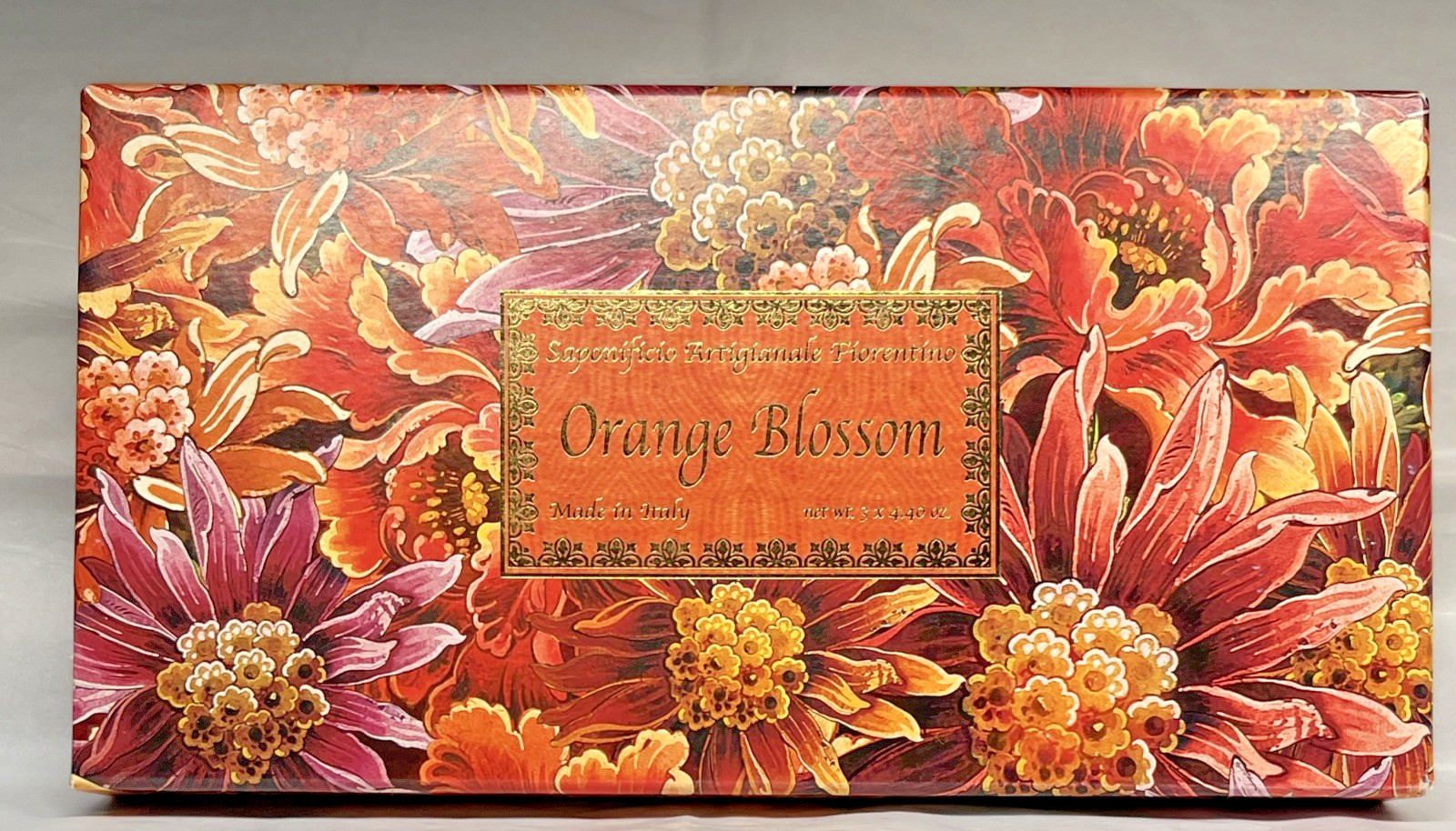Saponificio Artigianale Fiorentino Orange Blossom Bar Soap From Italy 3 x 4.40oz