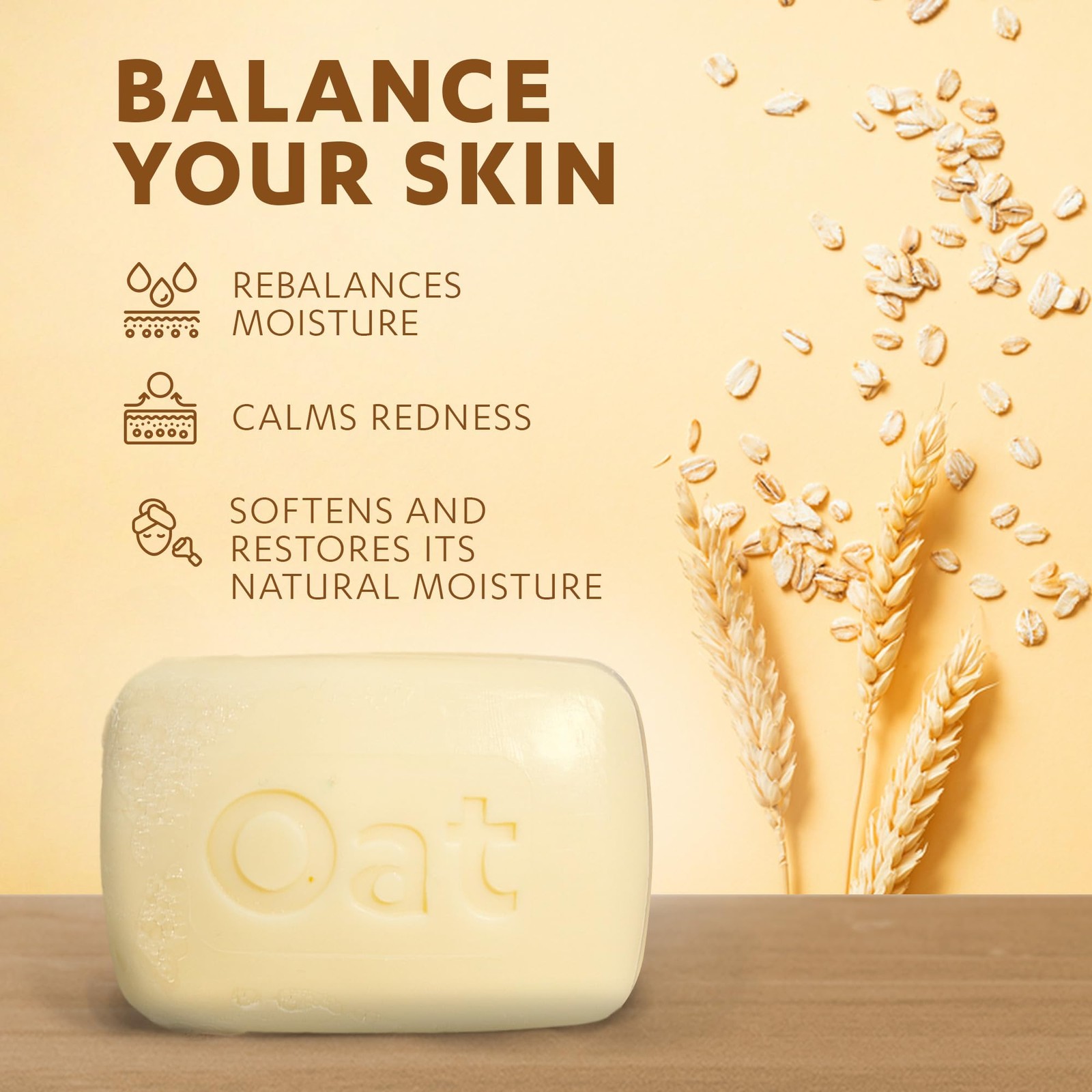 Grisi Oat Balancing Soap | Natural | 3.5 oz | 1 Count (Pack of 6) White FROM USA