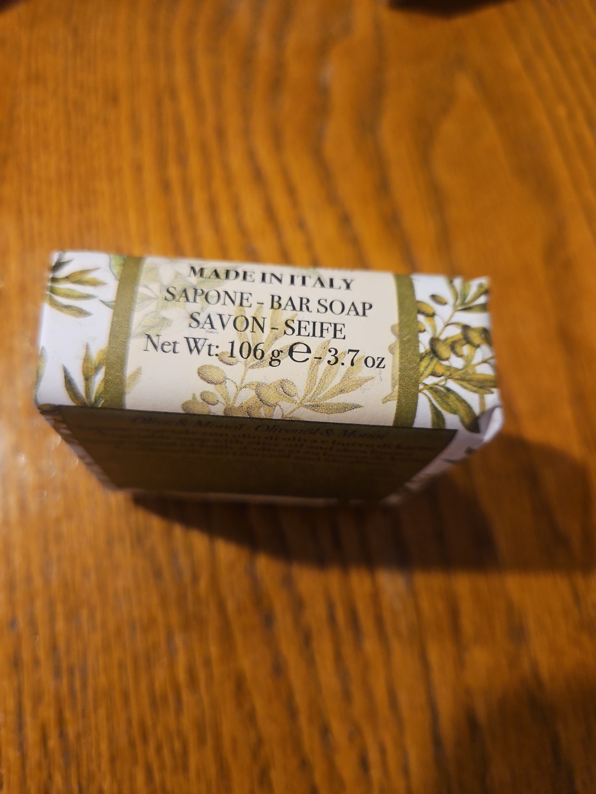 Olivo Monoi Bar Soap 3.7oz 106g Made In Italy Brand New