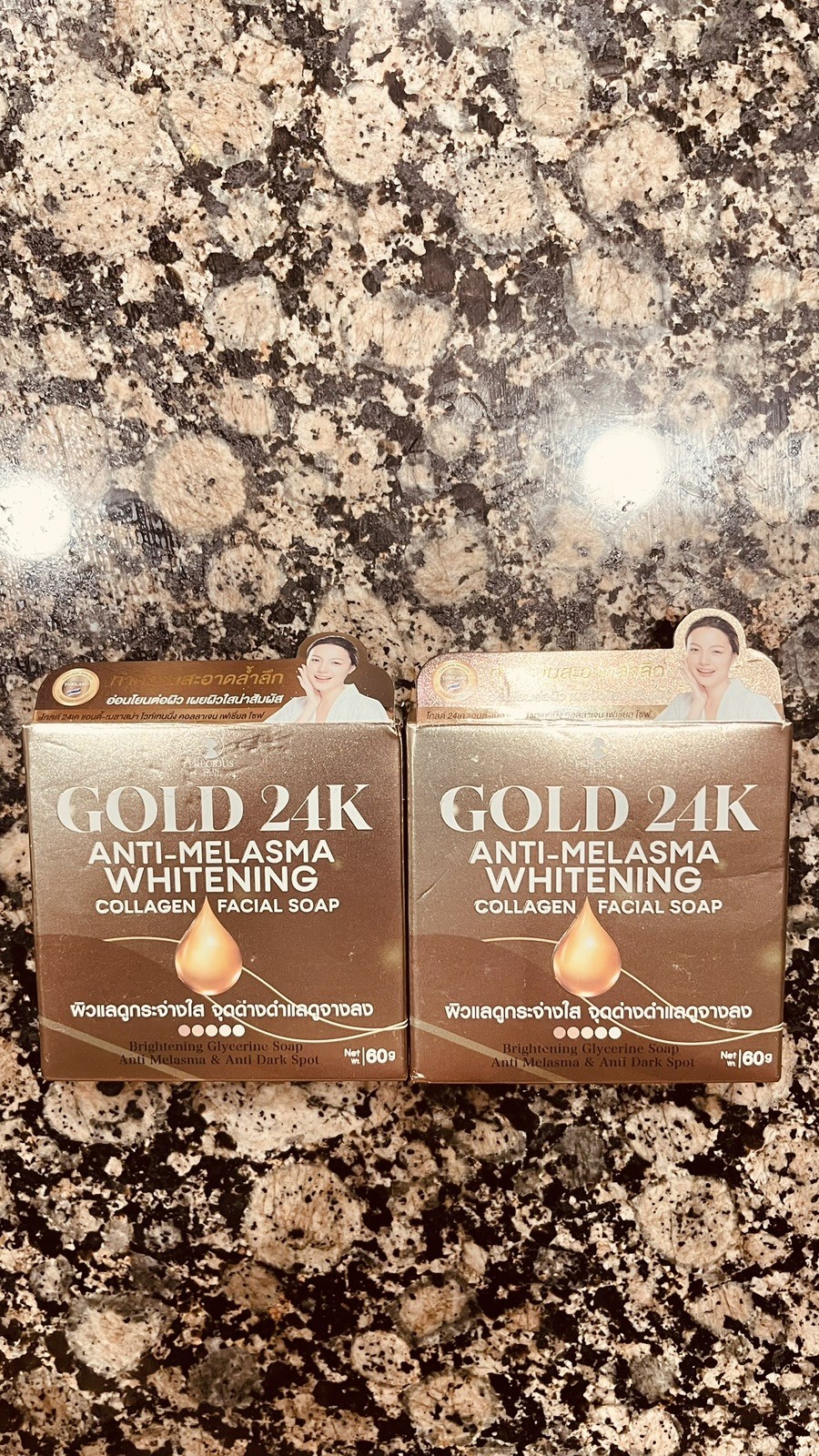 2 Bars Precious Skin Gold 24K Anti-Melasma Whitening Collagen Facial Soap 50g