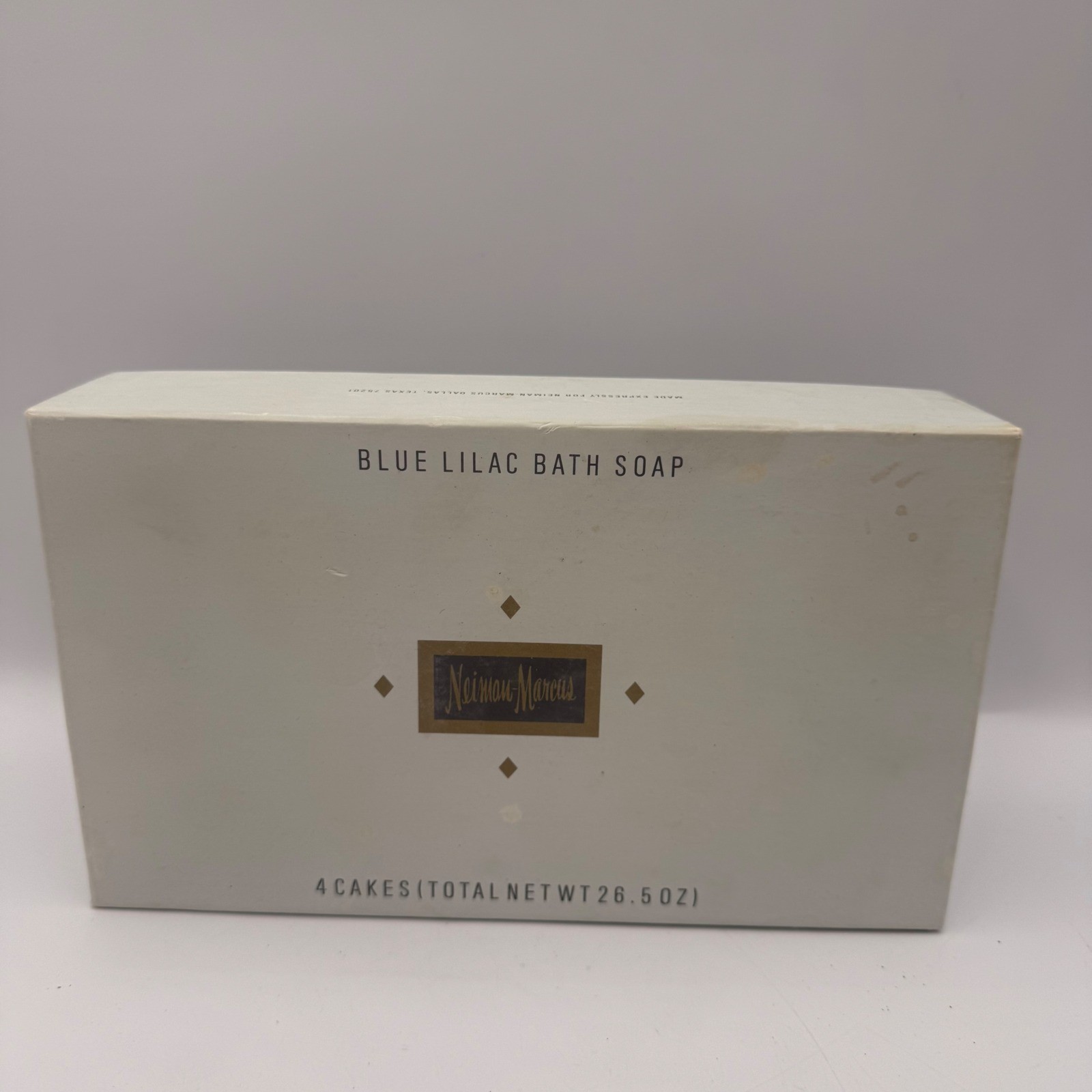 Vintage Neiman Marcus Blue Lilac Bath Soap 4 Cakes 26.5 oz Boxed Set Dallas TX