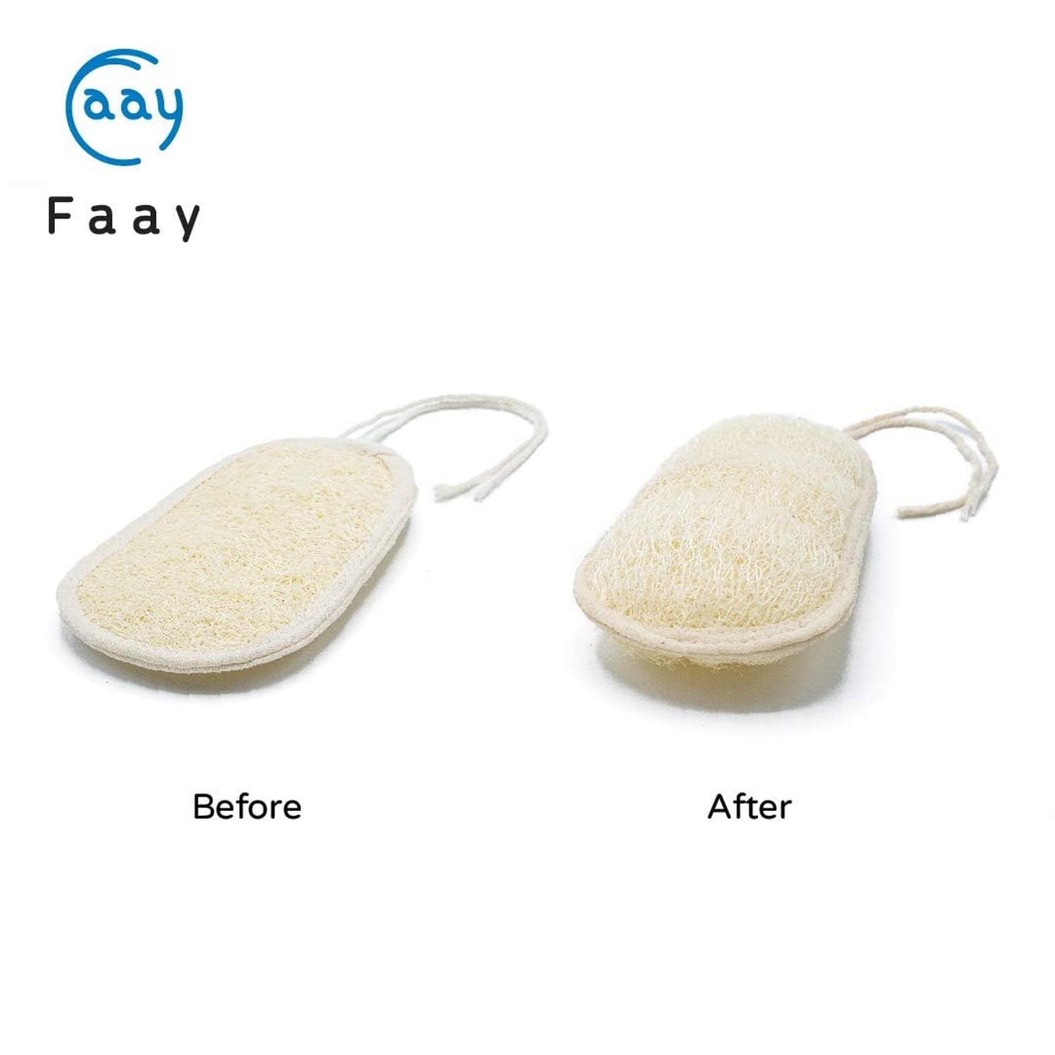 FAAY 17 Inch Natural Exfoliating Loofah Back Scrubber On a Stick with Luffa S…