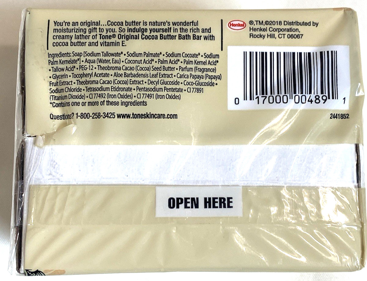1- Tone Original Cocoa Butter With Vitamin E Bar Soap (1 Pack= 2 Bars) 4.25 Oz