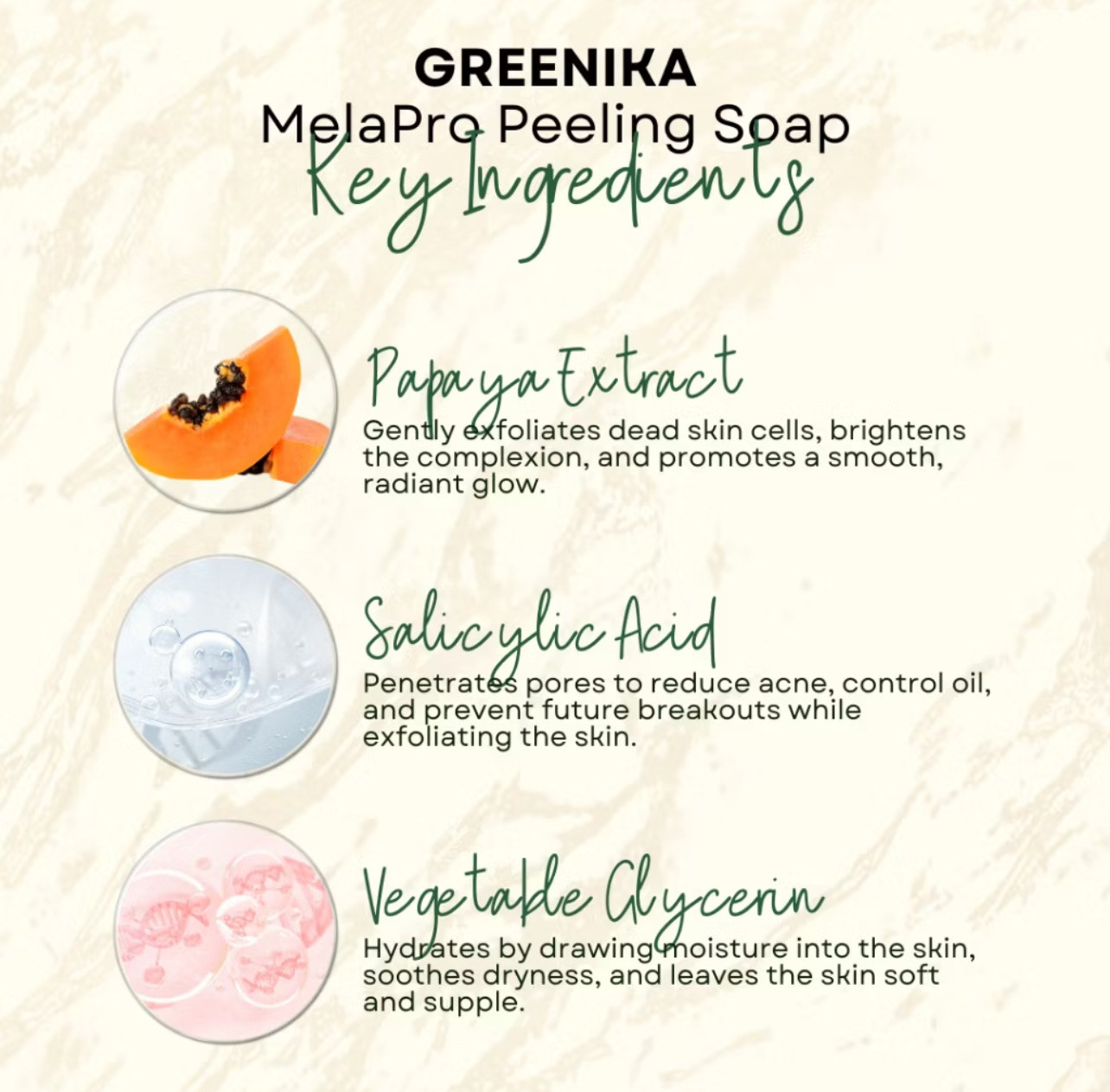 Greenika MELASMA PEELING SOAP for Melasma, Dark Spots & Sun Damaged Skin (135g)