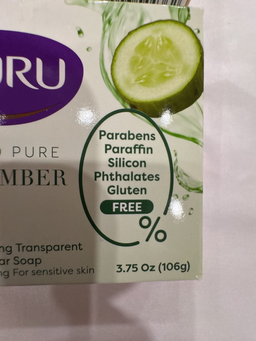 Duru Hydro Pure Cucumber Gentle Cleansing Transparent Body Bar Soap (Pack of 3)
