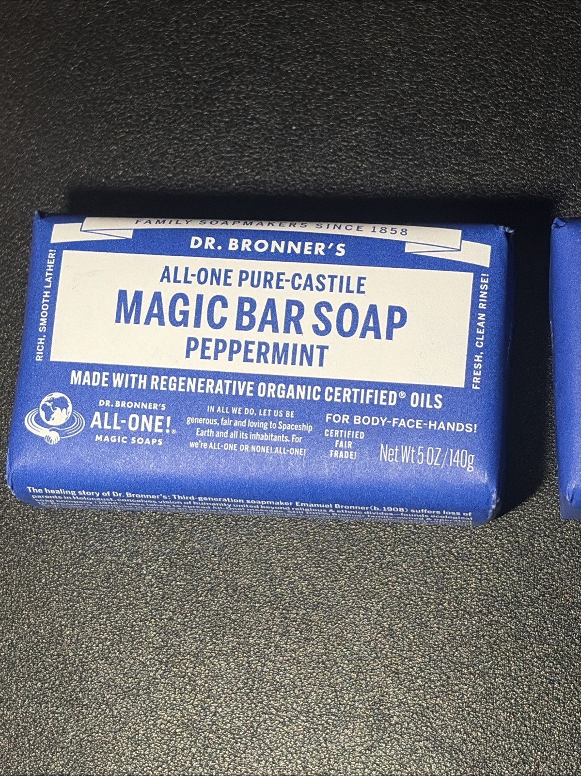 Dr. Bronner’s Peppermint Natural Magic Organic Bar Soap 5 Oz – Pack of 2