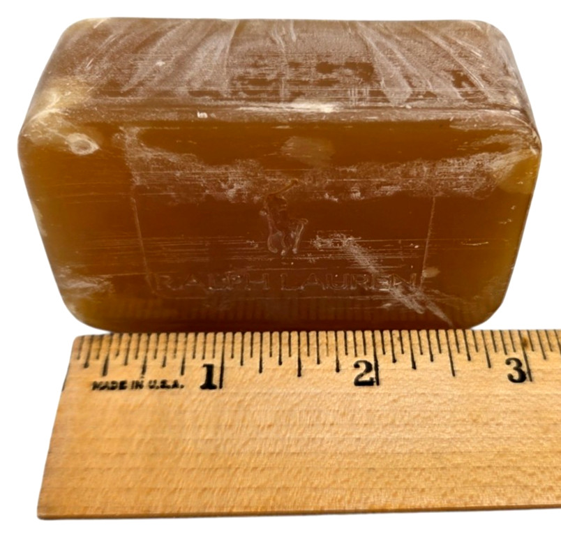 Vintage Ralph Lauren Polo Men’s Soap Amber Translucent 3.6oz Bar with Logo Rare