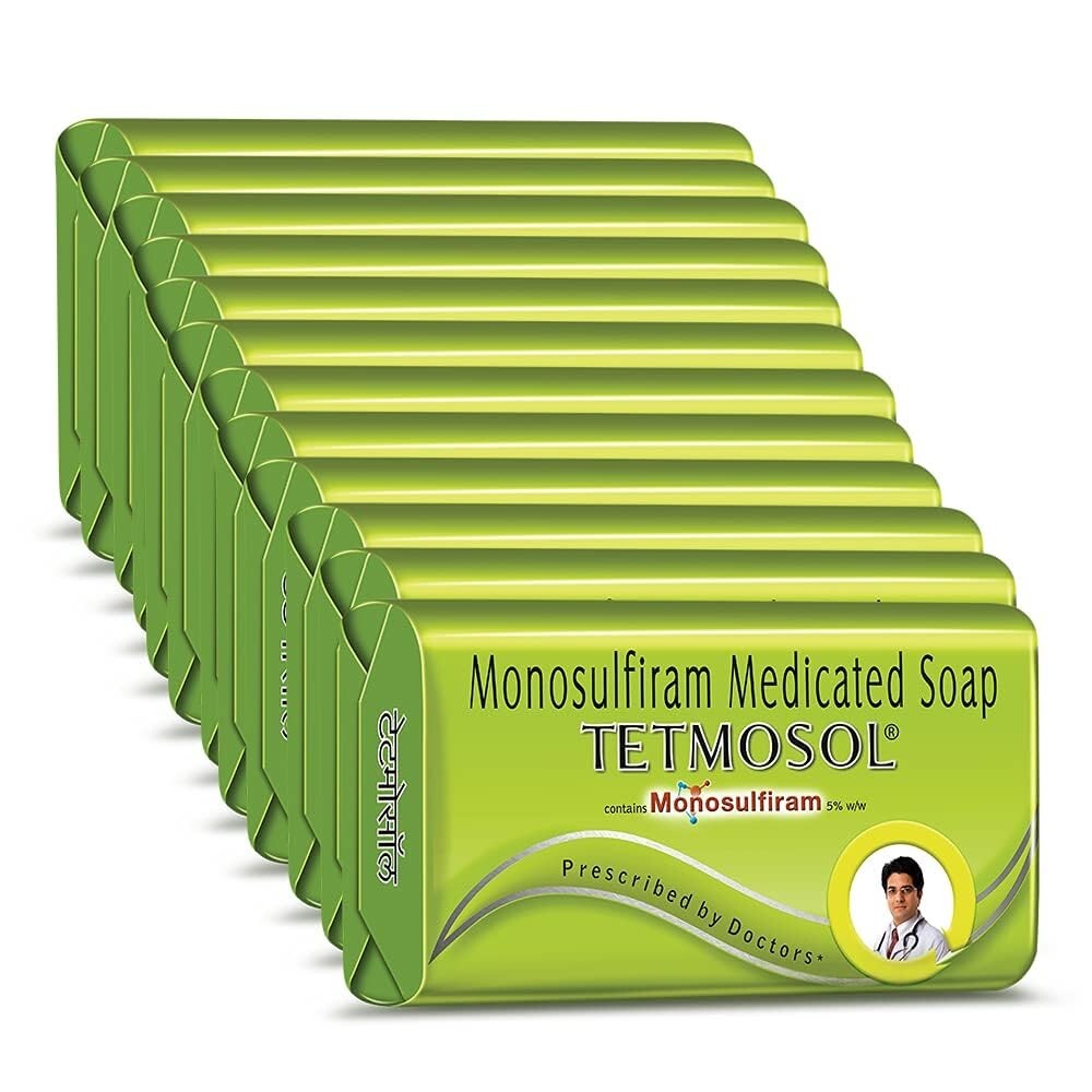 Tetmosol Soap, Fights Skin Infections & Itching, Lime Scent,Pack of 12 (12x100g)