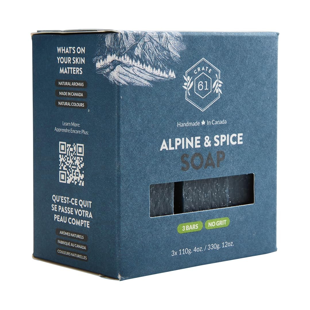 Handmade Canada Plant-Based Bar Soap 3 Pack – Alpine & Spice, Face & Body
