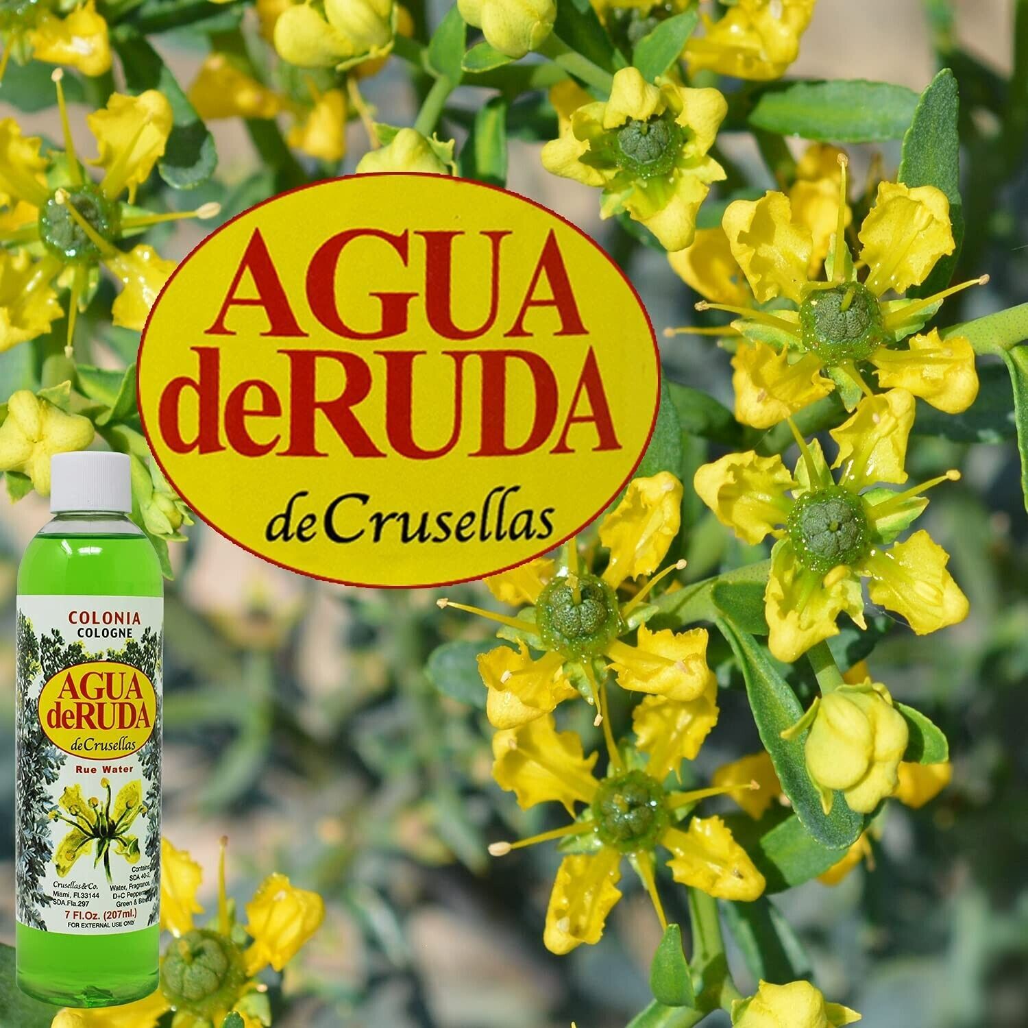 2-Pack Crusellas Rue Water (Agua de Ruda) Splash Cologne 7 Fl. Oz LIQ101