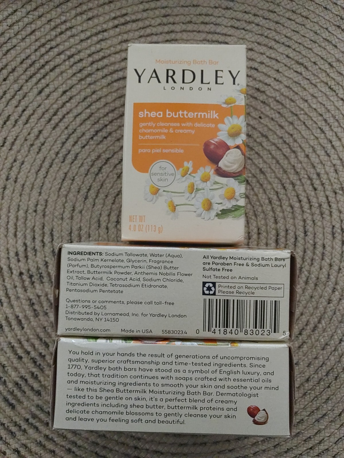 Yardley London/ Shea Buttermilk Soap/ 4.0 ounce/ 3 Packs