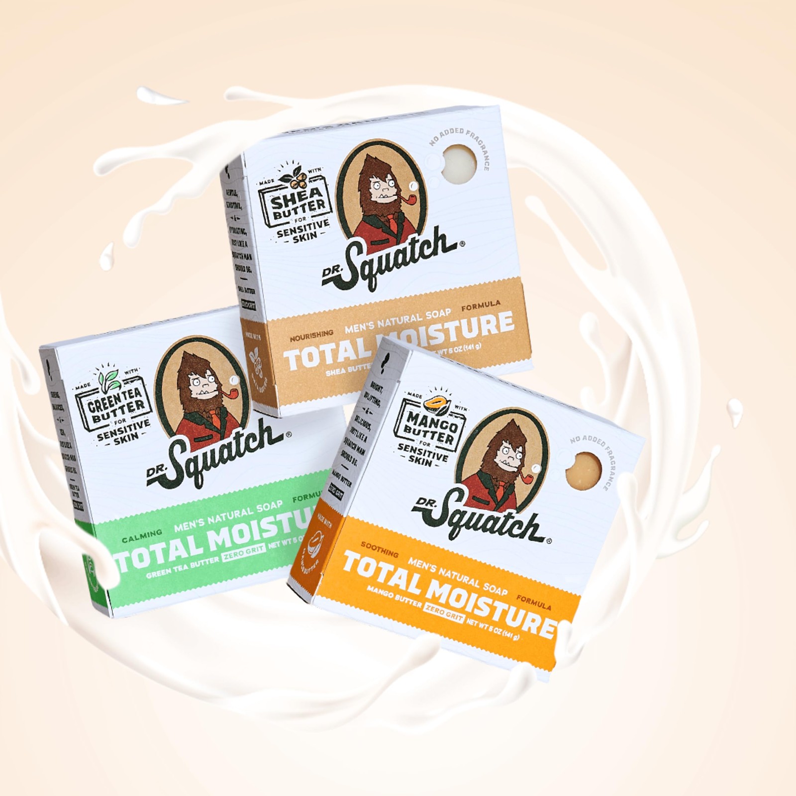 Dr. Squatch Total Moisture Natural Men’s Bar Soap 5 Ounce (Pack of 3), orange
