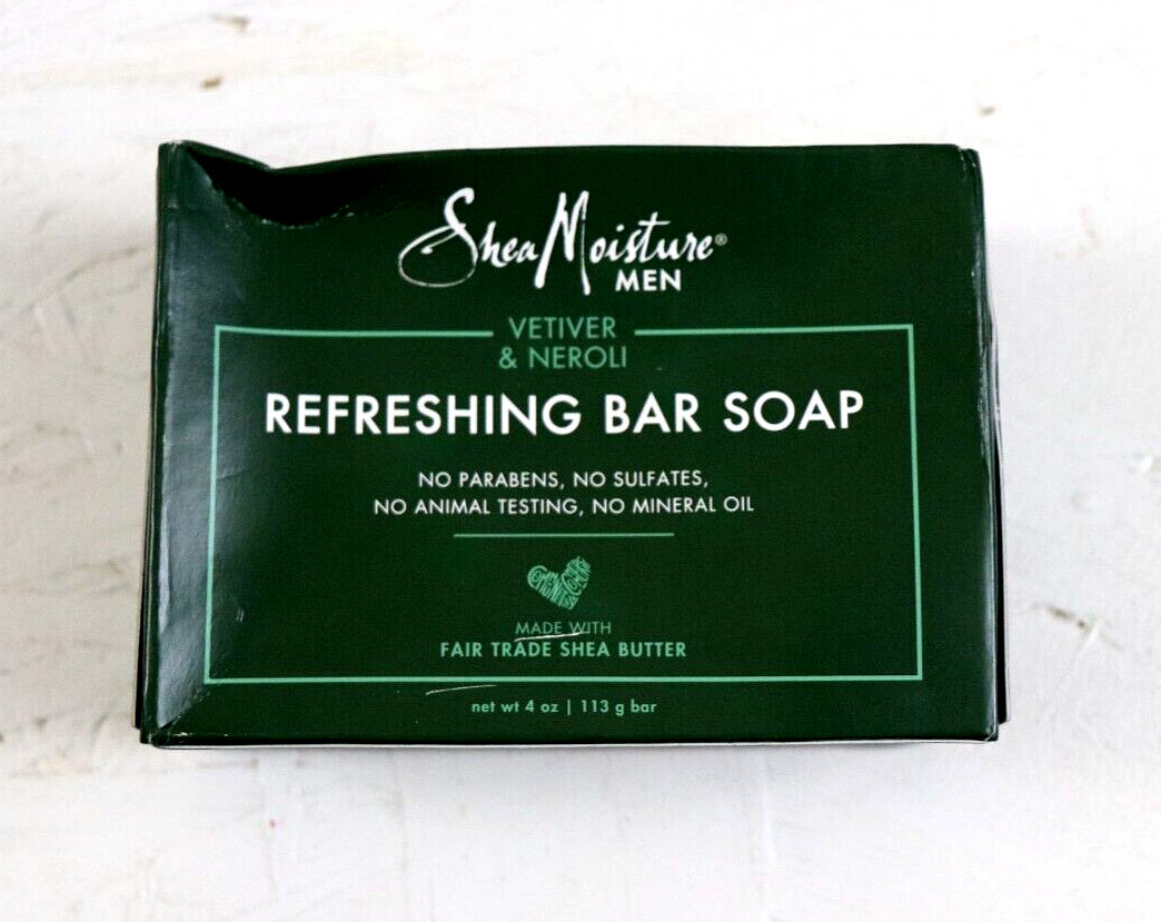 Shea Moisture Men Vetiver & Neroli Refreshing Bar Soap 4oz Shea Butter