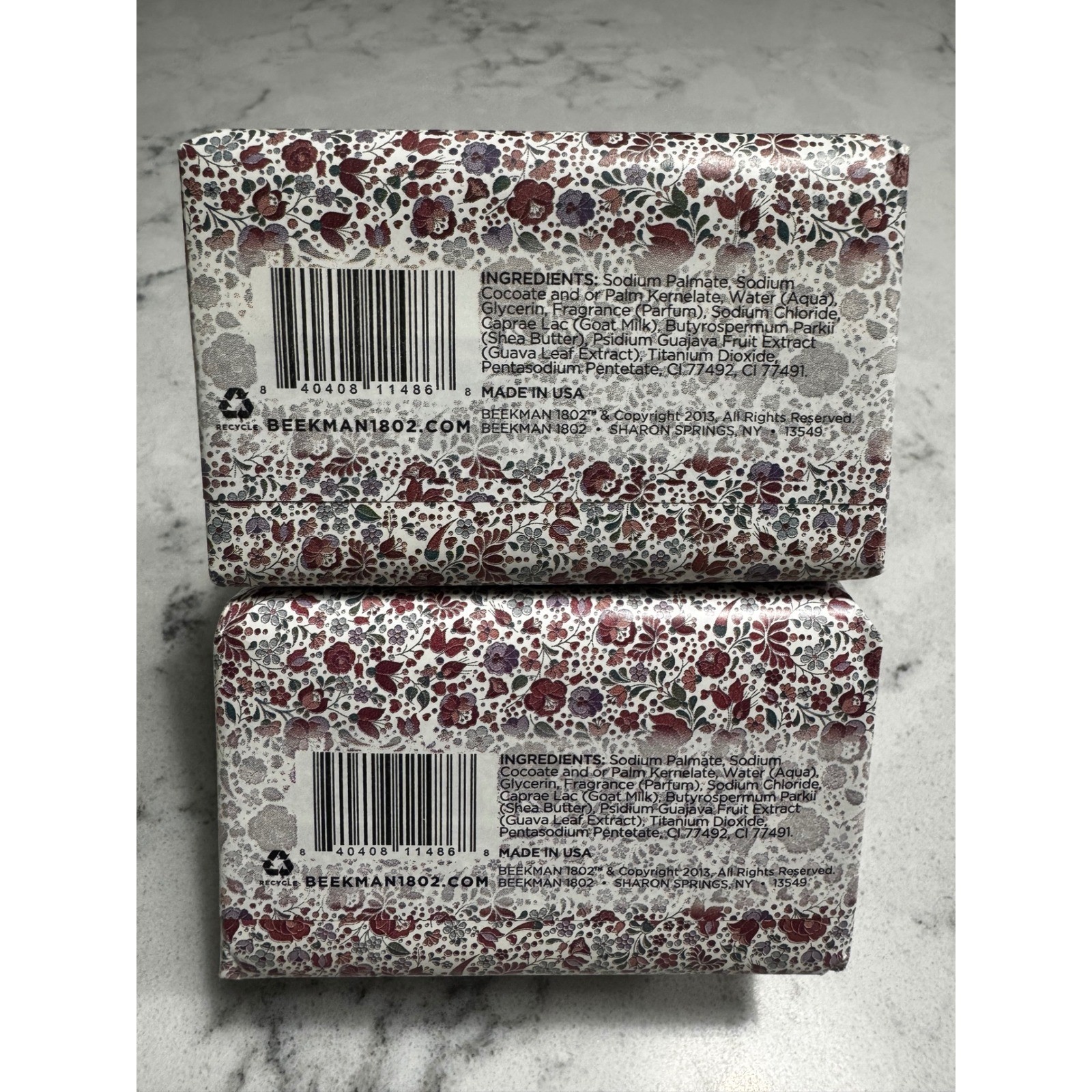Lot of 2 Beekman 1802 Honeyed Grapefruit Goat Milk Soap Bars 3.5 oz Ea NEW