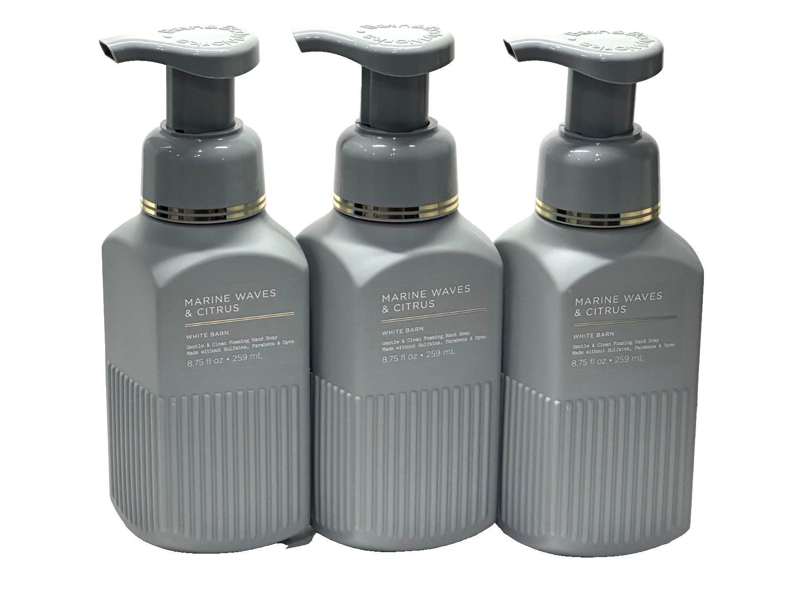 3 BATH & BODY WORKS MARINE WAVES & CITRUS GENTLE FOAMING HAND SOAP 8.75 FL OZ
