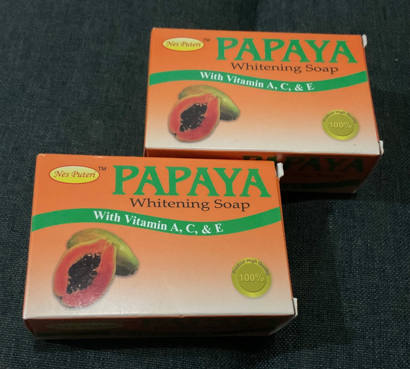 2pc Papaya Whitening Soap Nes Puteri Papaya Extract Vitamin A C & E Organic DHL