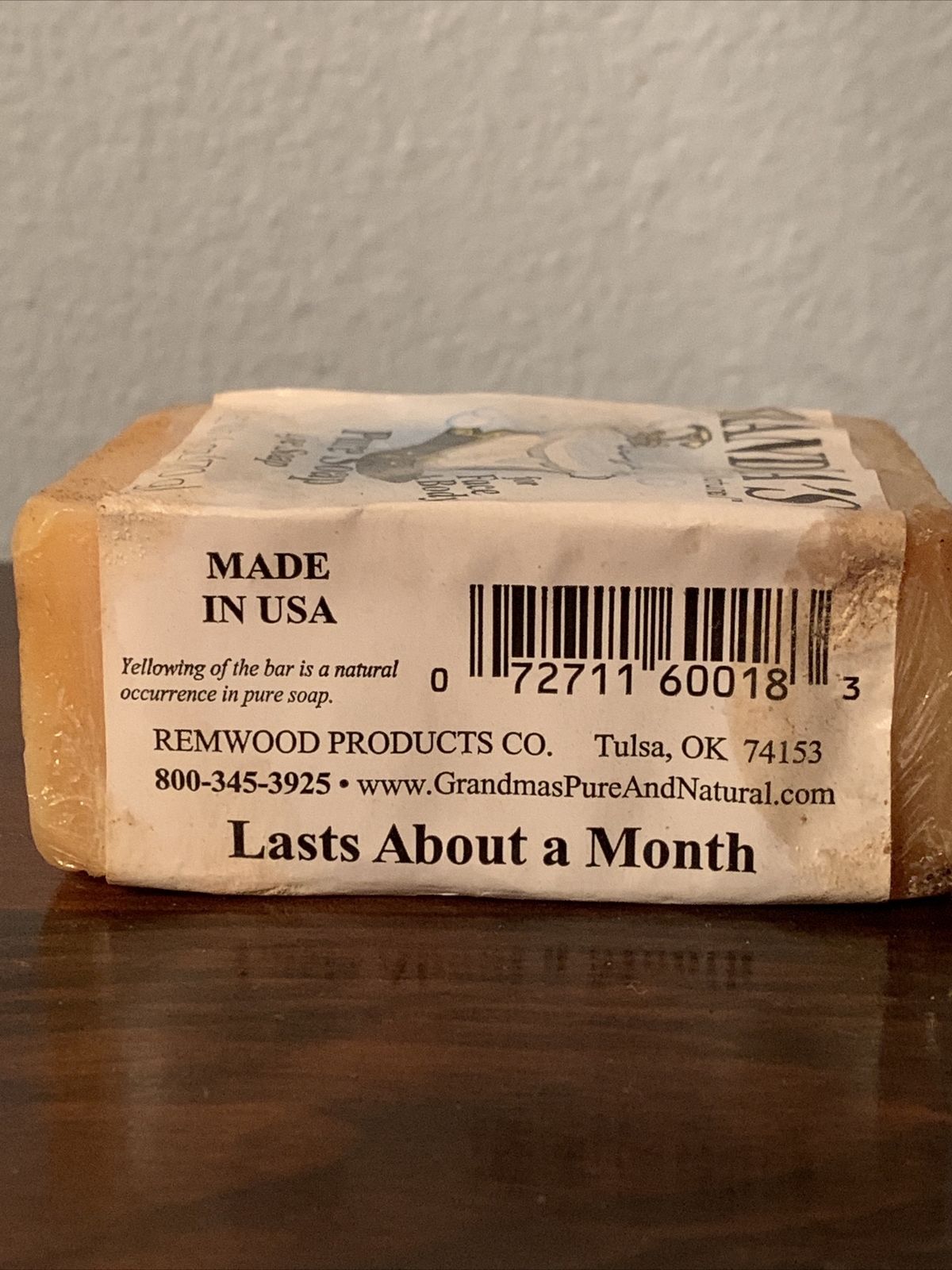Grandmas pure natural Lye soup 6 ounce bar
