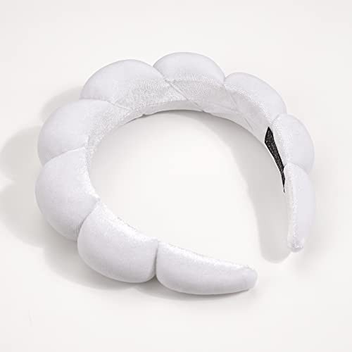 Spa Headband for Washing Face Sponge Makeup Headbands Skincare Headband White
