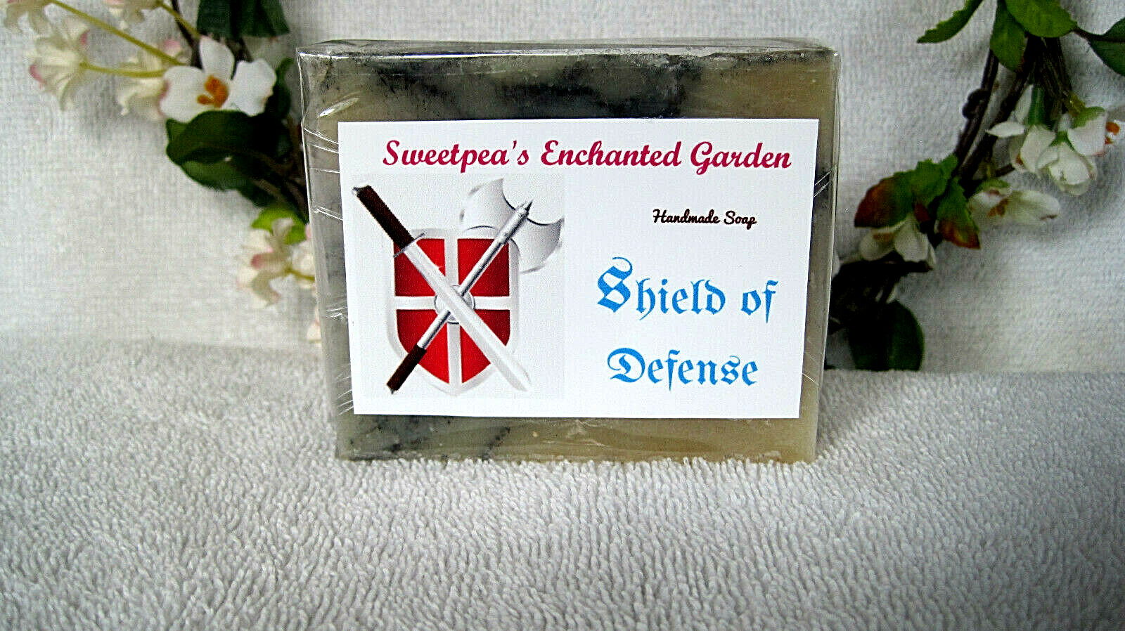 HANDMADE NATURAL & ORGANIC VEGAN SOAP, “SHIELD OF DEFENSE” , 3.5 to 4.5 oz ea.