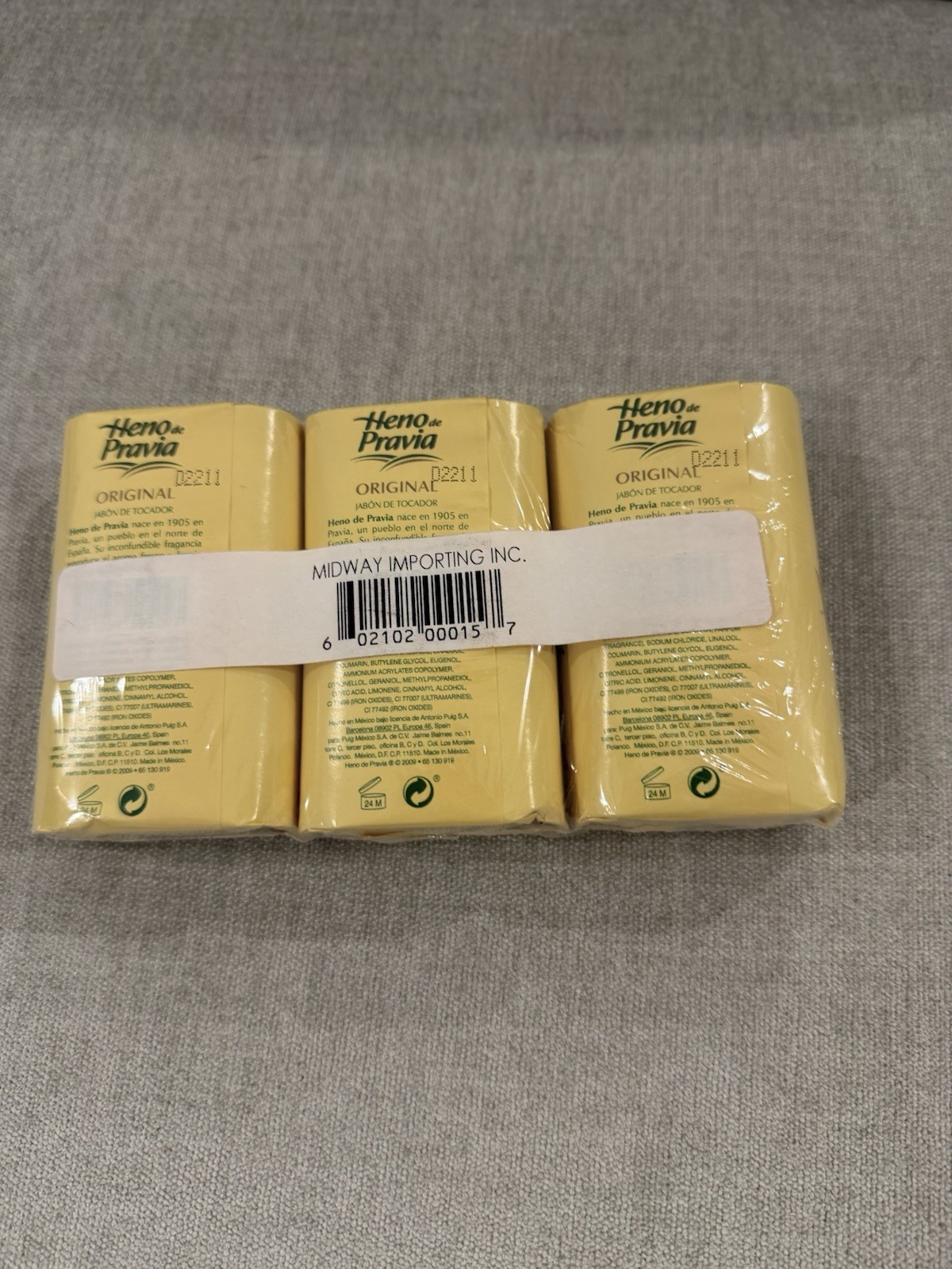 Heno de Pravia Original Natural Bath Soap Moisturizing 3 Pack 4.0 oz Each