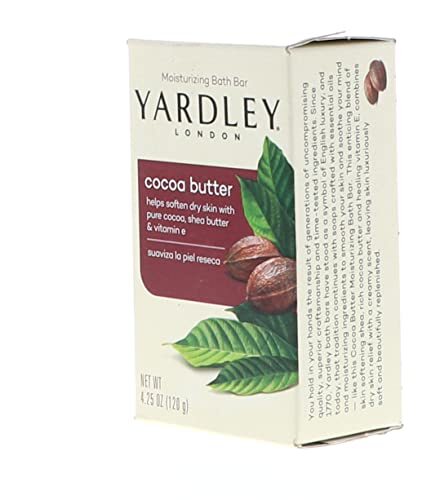 Yardley Moisturizing Bar Cocoa Butter, Chocolate, 4.25oz