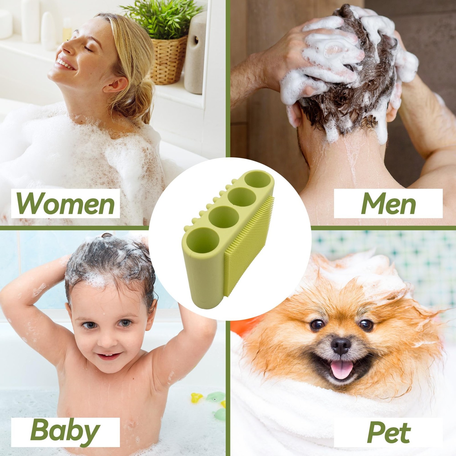 1PCS Silicone Body Scrubber Exfoliator- Bath Loofah & Sponges Alternative 4-F…
