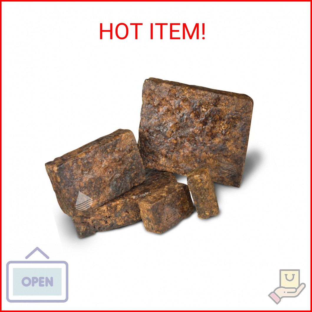 Aroma Depot Raw African Black Soap 8oz 100% Raw Natural soap for Acne, Eczema, P