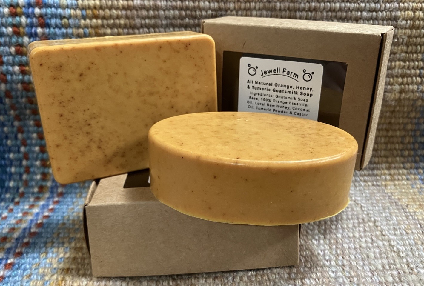 All Natural Turmeric and Honey Goats Milk Soap With Orange Essential Oil