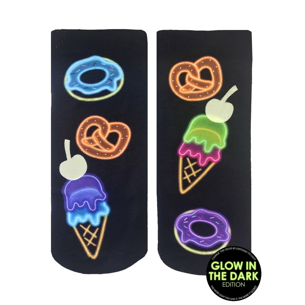 Living Royal Junk Food Glow In The Dark Ankle Socks Model No. 118GLO – 1 Pair
