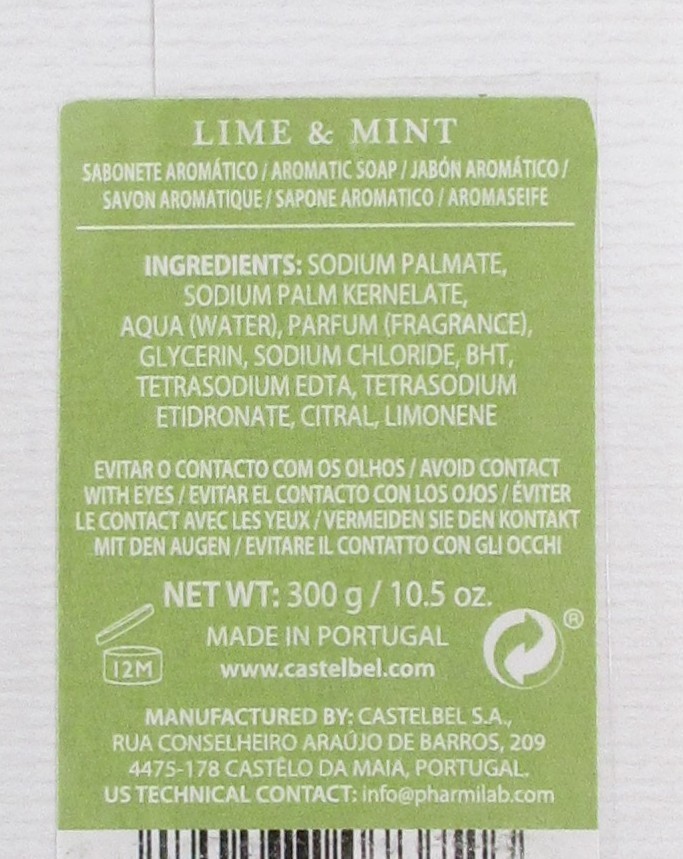 Castelbel LTD Editions Luxury Bath Bar Soap Lime & Mint Scented 10.5oz